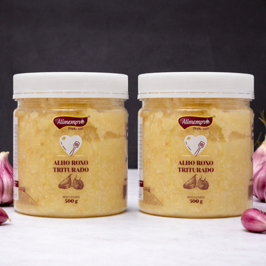 Pack com 02 Unidades de Alho Roxo Nobre Triturado 500 g